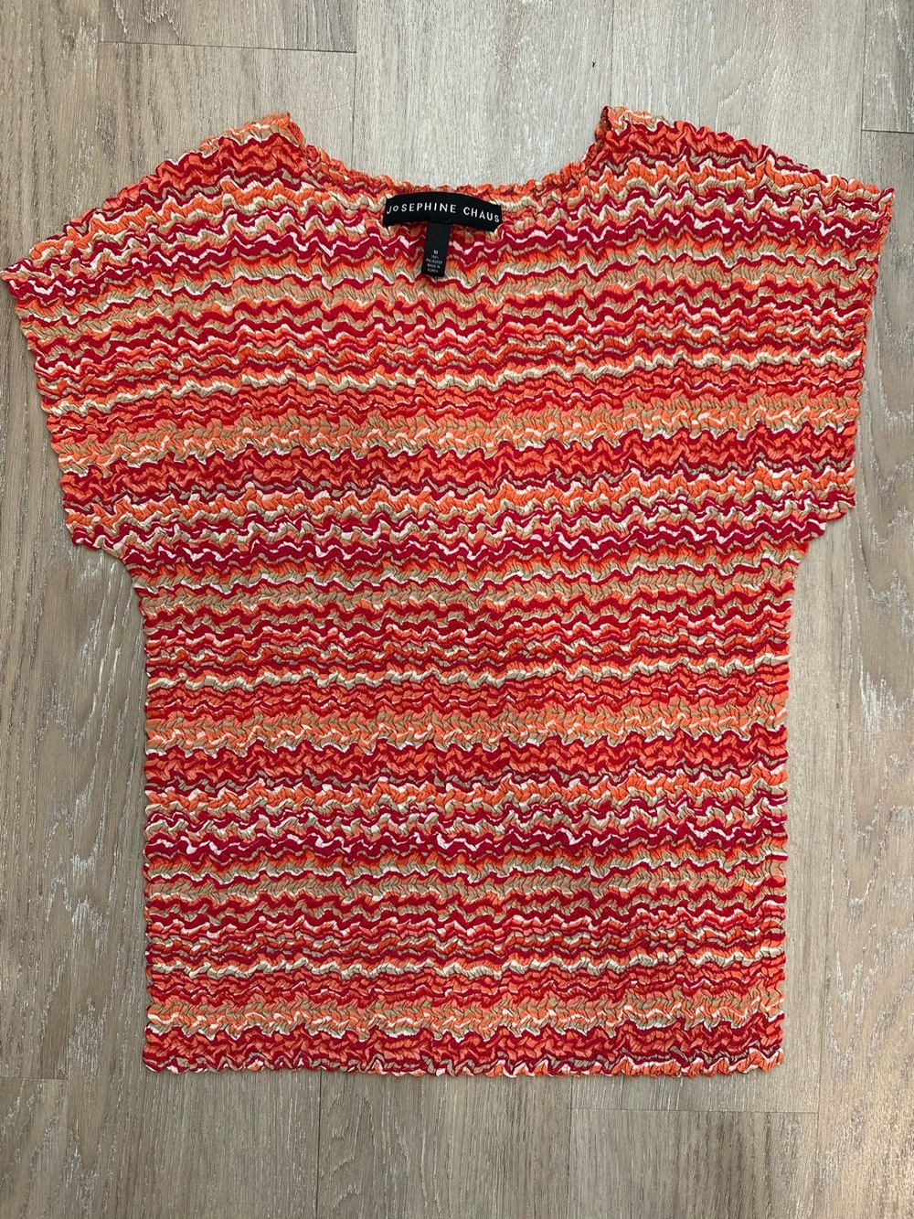 Josephine Chaus Crinkle Textured Multicolor Top Size M